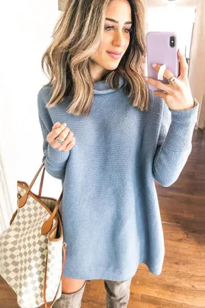 Forever Chic High-Neck Long Sleeve Mini Dress