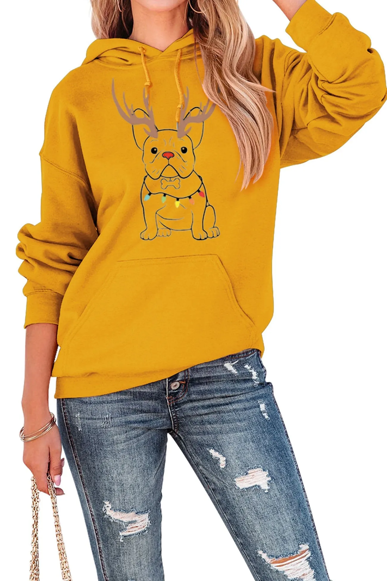 French Bulldog Christmas Graphic Hoodie