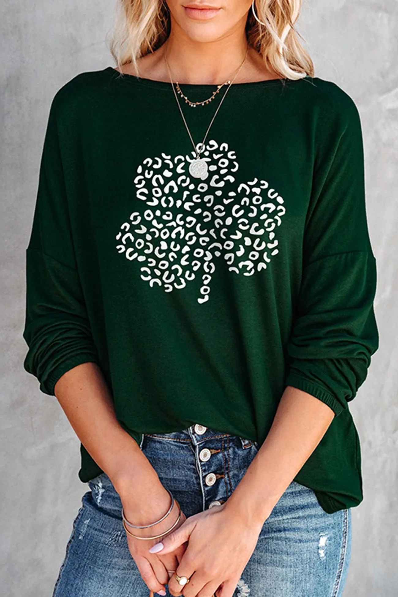 Green Clover Lucky Pullover