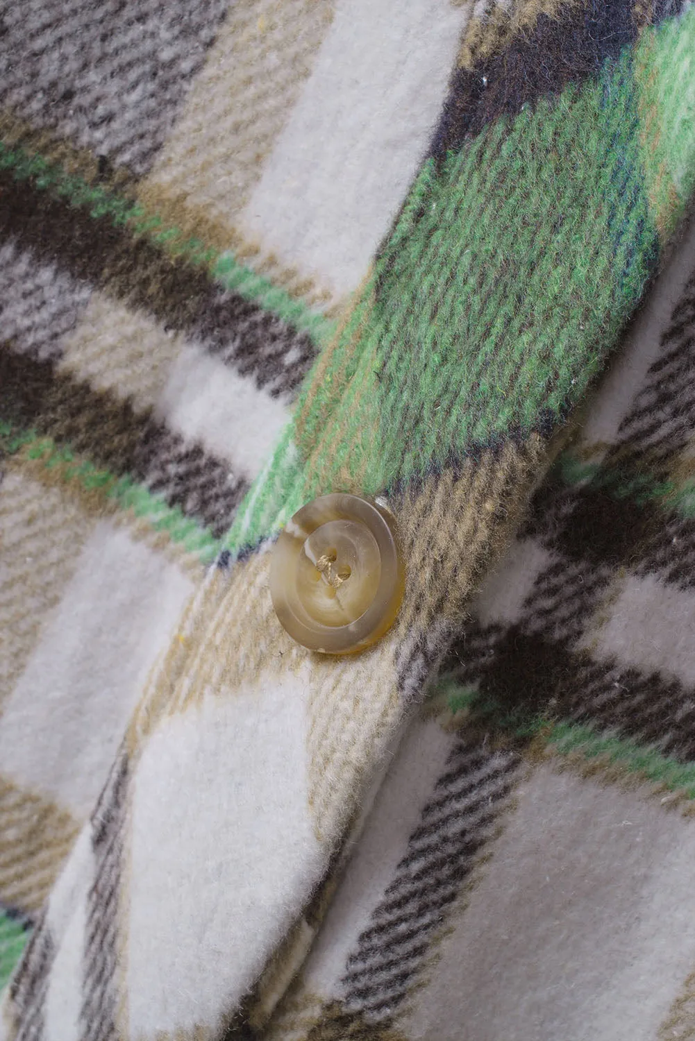 Green Plaid Shacket With Pocket