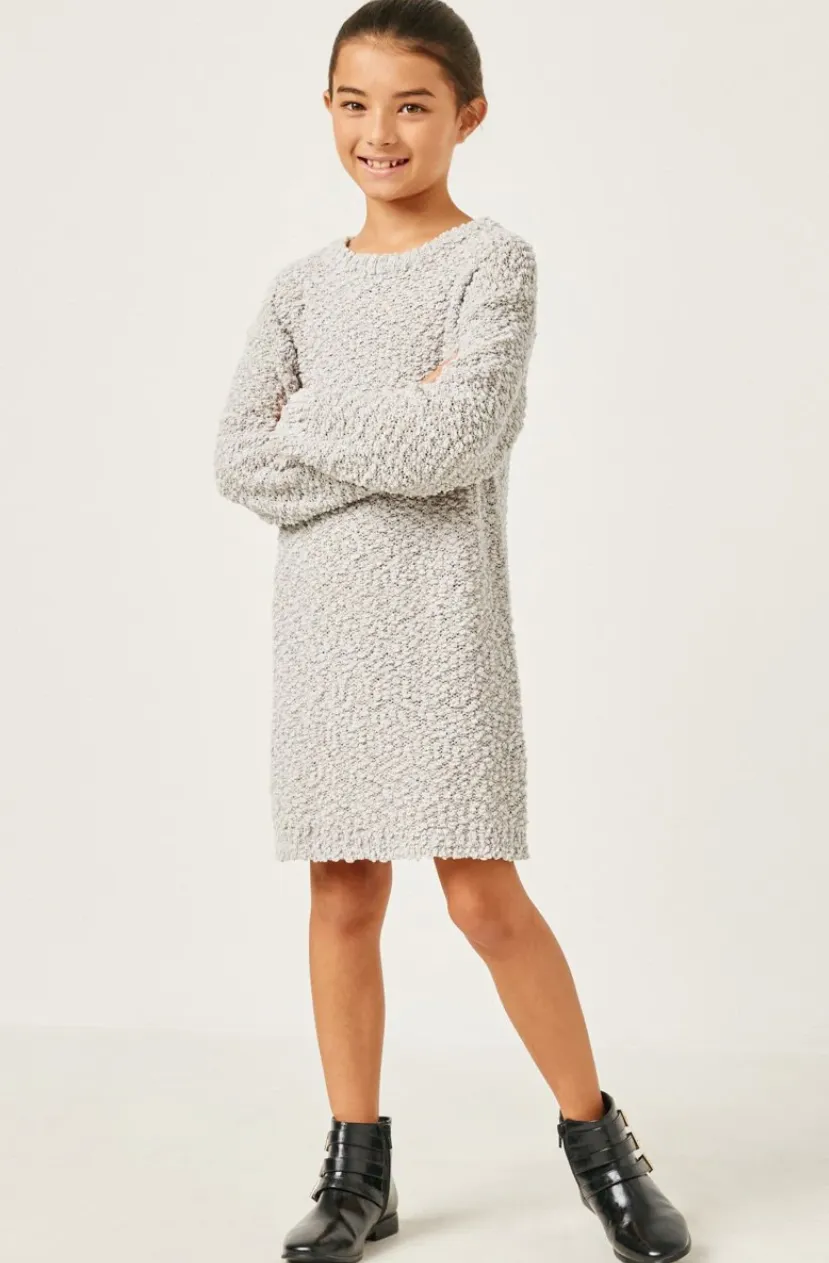 Grey Popcorn Sweater Dress