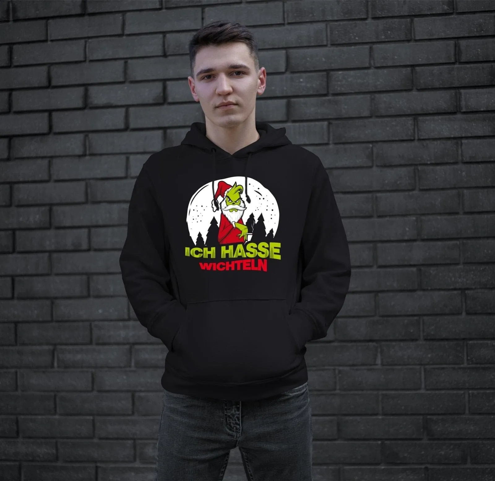 Hoodie - Grinch - Ich hasse Wichteln