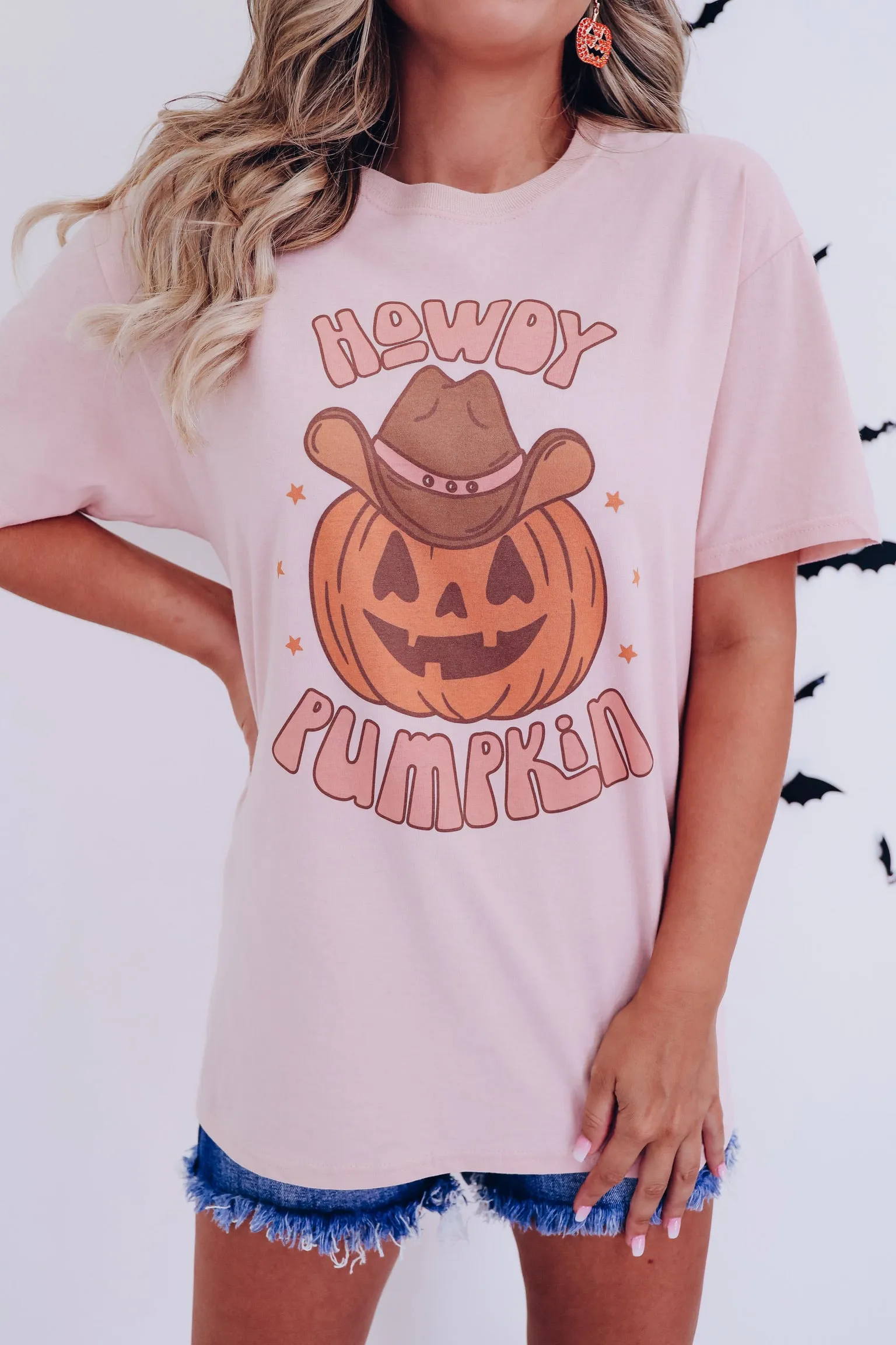 Howdy Pumpkin Graphic Tee - Blush