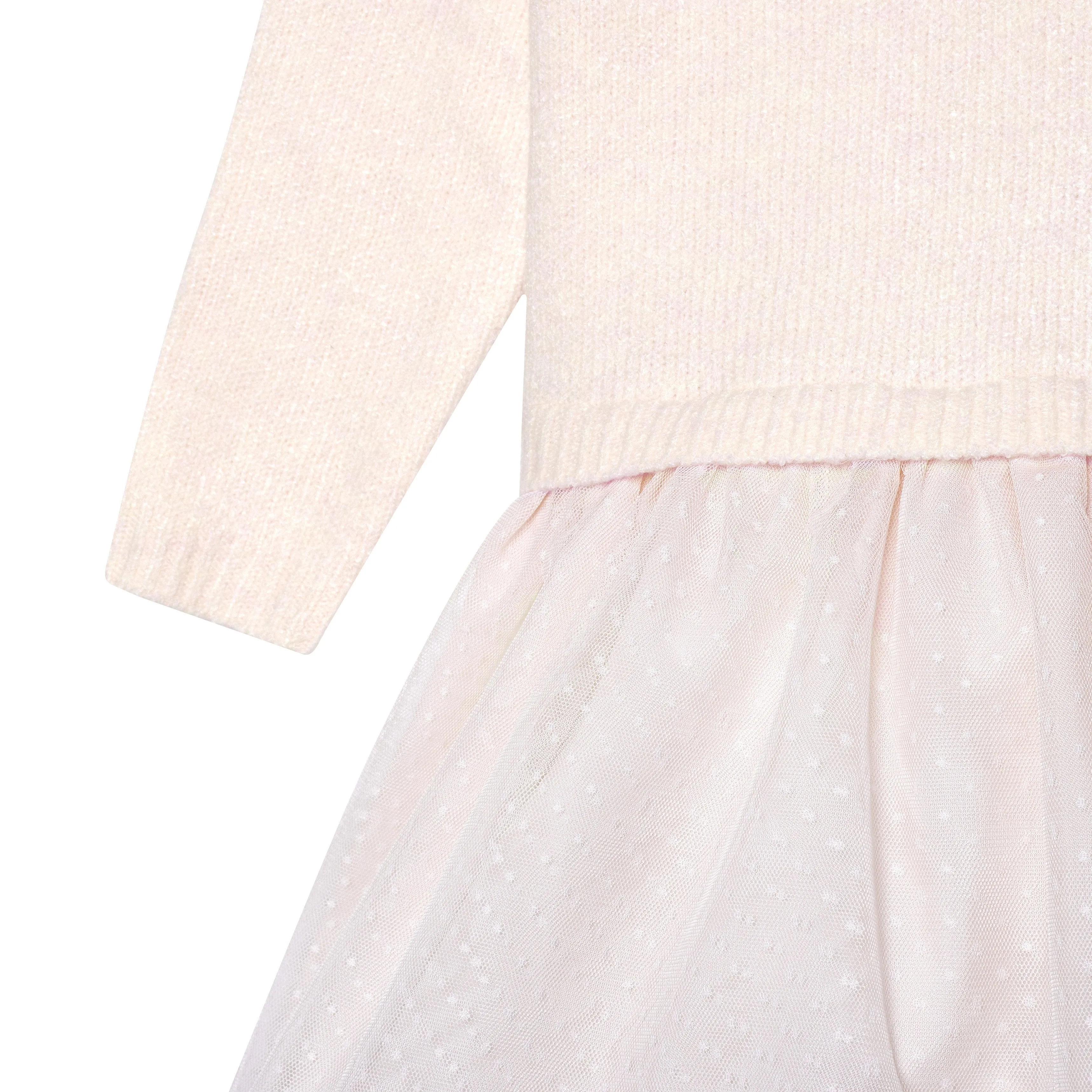 Infant & Toddler Girls Light Pink Sweater Dress With Tulle Skirt