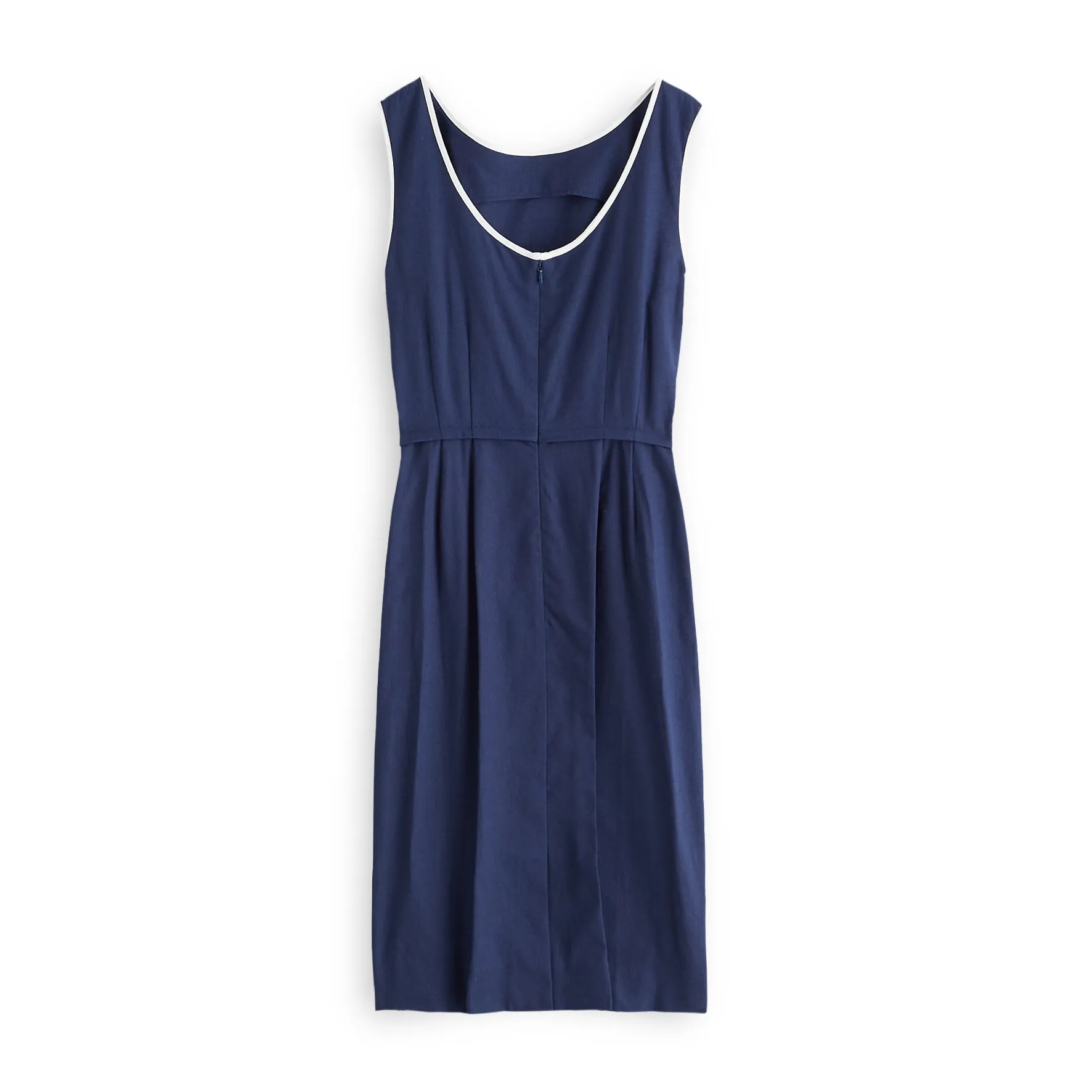 J. Peterman Women's Classic Fit Simple Button Dress in Navy