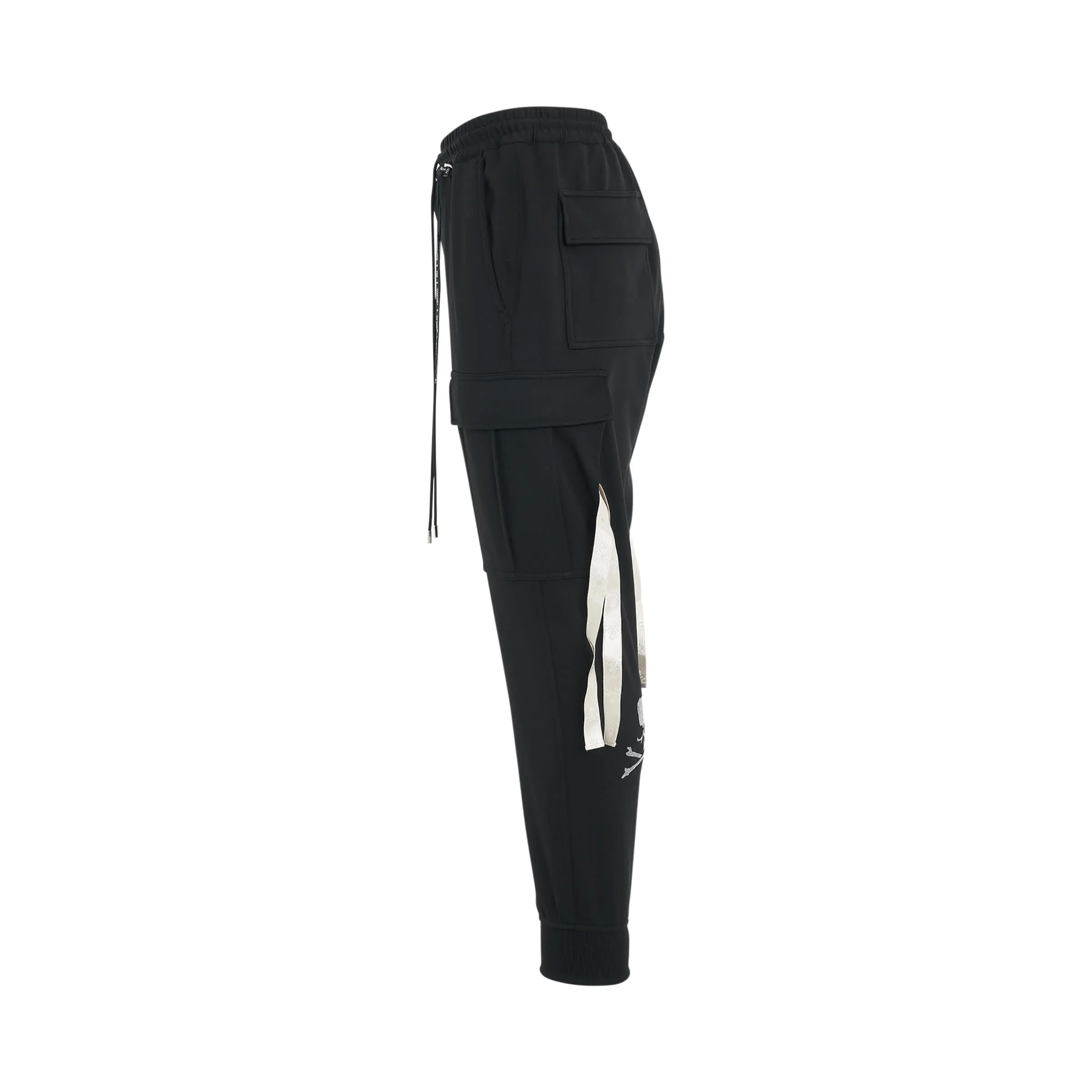 Jersey Slim Cargo Pants in Black