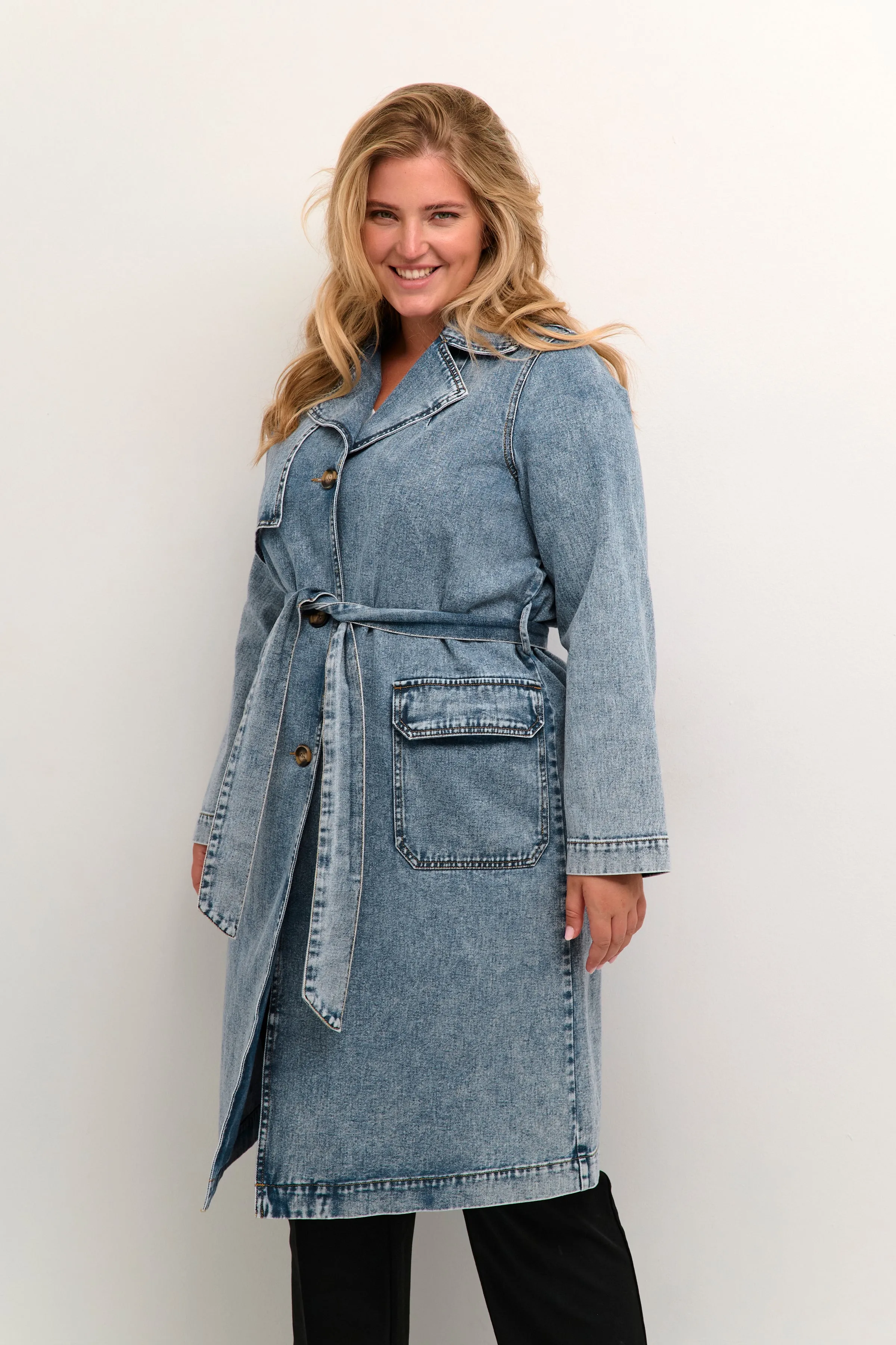 Kaffe Curve Denim Trenchcoat