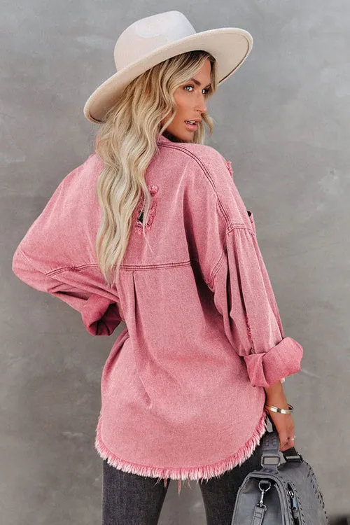 Keep It Cool Denim Pocket Long Sleeve Shacket - 5 Colors