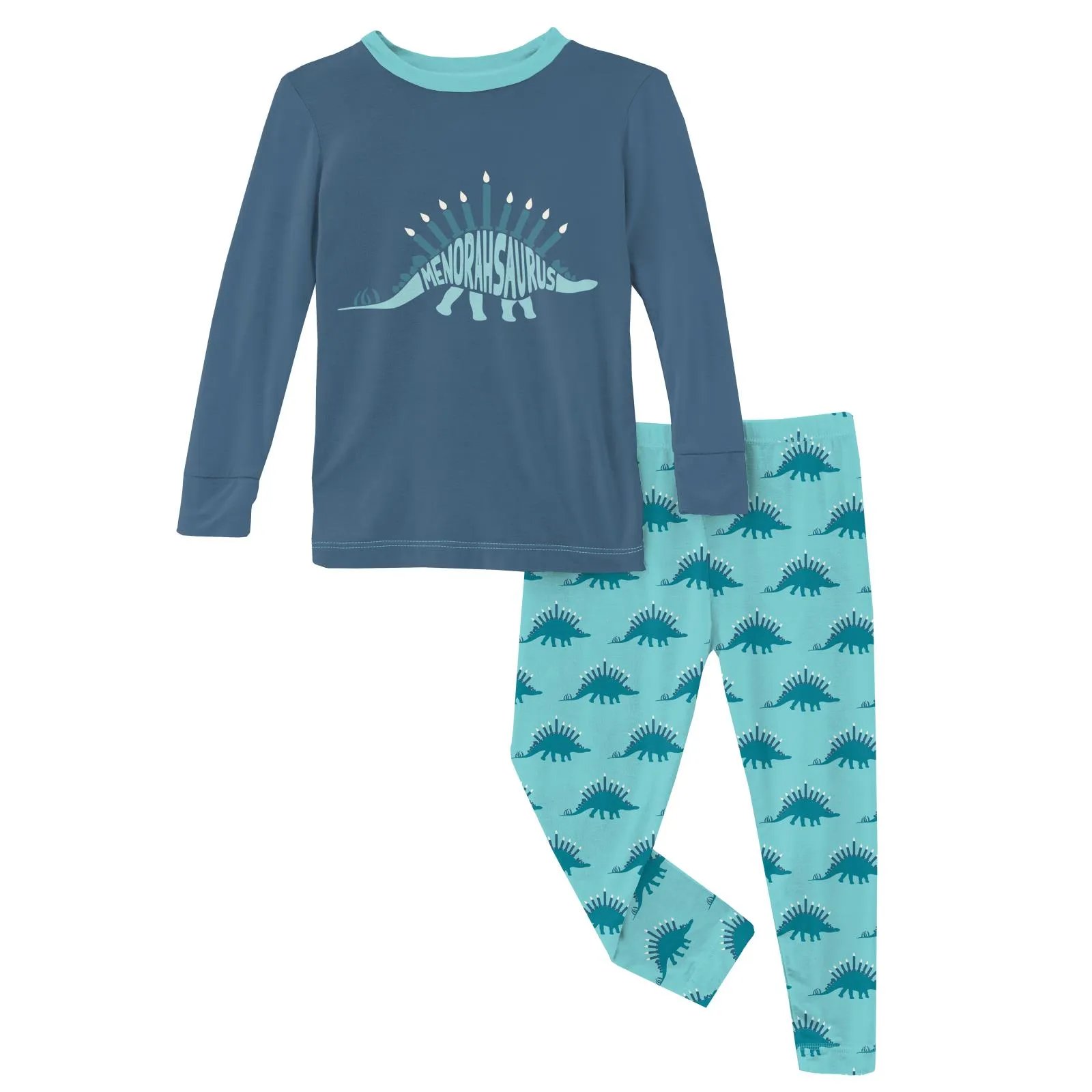 KicKee Pants Iceberg Menorahsaurus Graphic Tee L/S Pajama Set