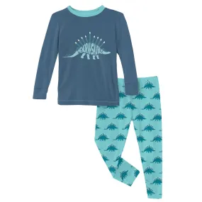 KicKee Pants Iceberg Menorahsaurus Graphic Tee L/S Pajama Set