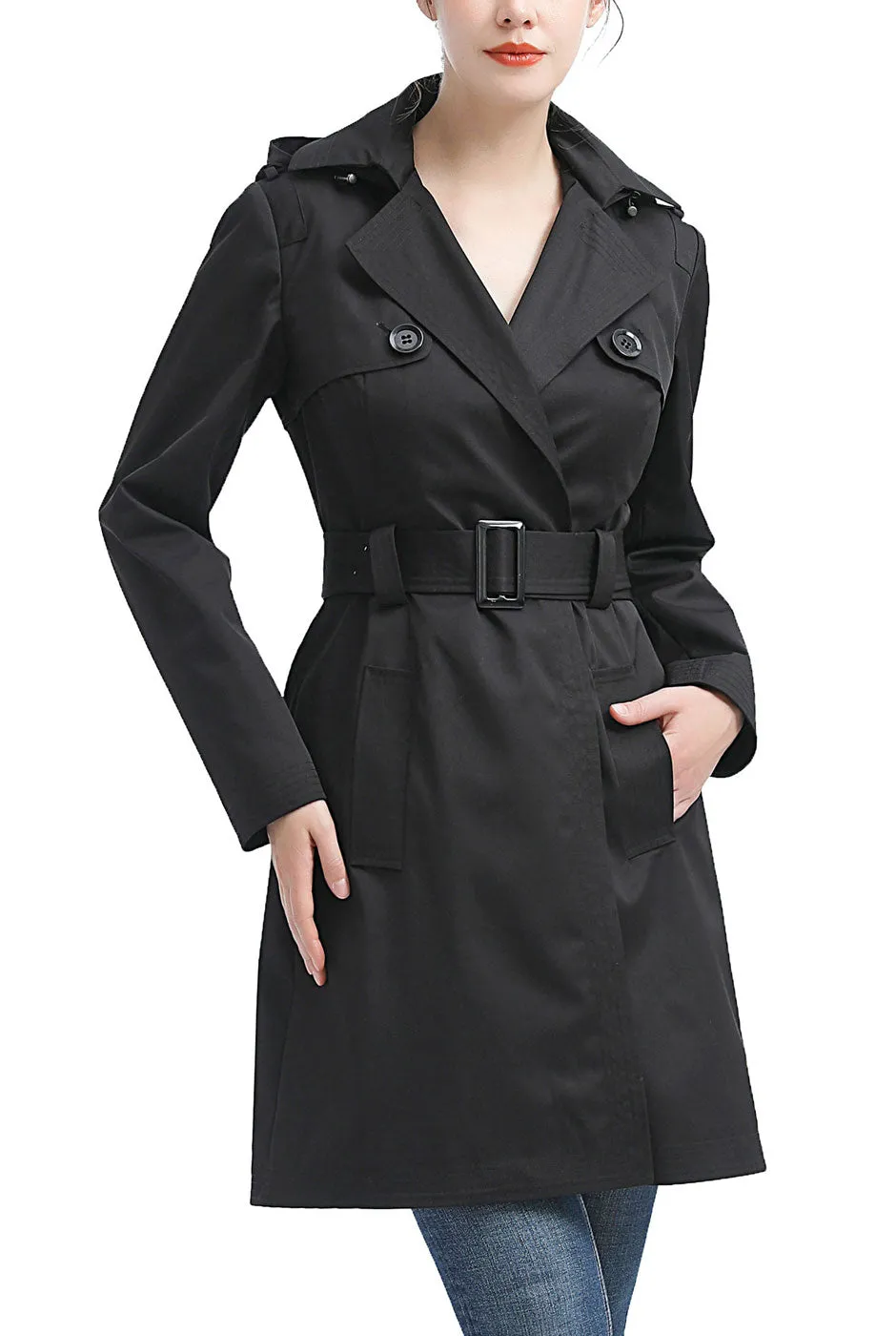 Kimi   Kai Women's "Angie" Waterproof Hooded Trench Coat