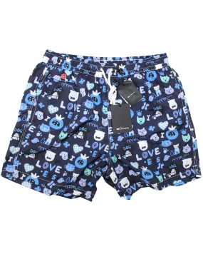 Kiton Swim Shorts M Navy Love Novelty - Men Swimwear SALE