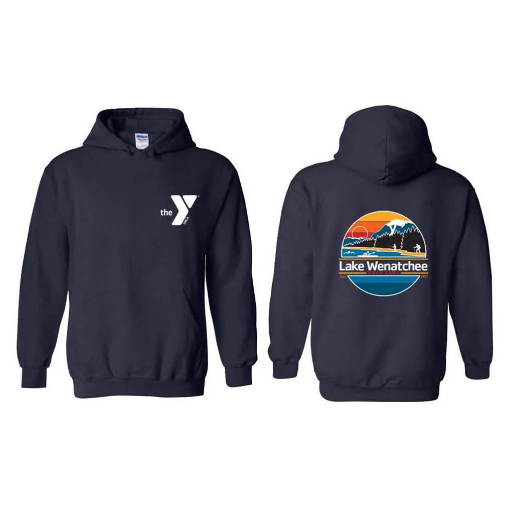 Lake Wenatchee Navy Pullover Hoodie - Lake Logo