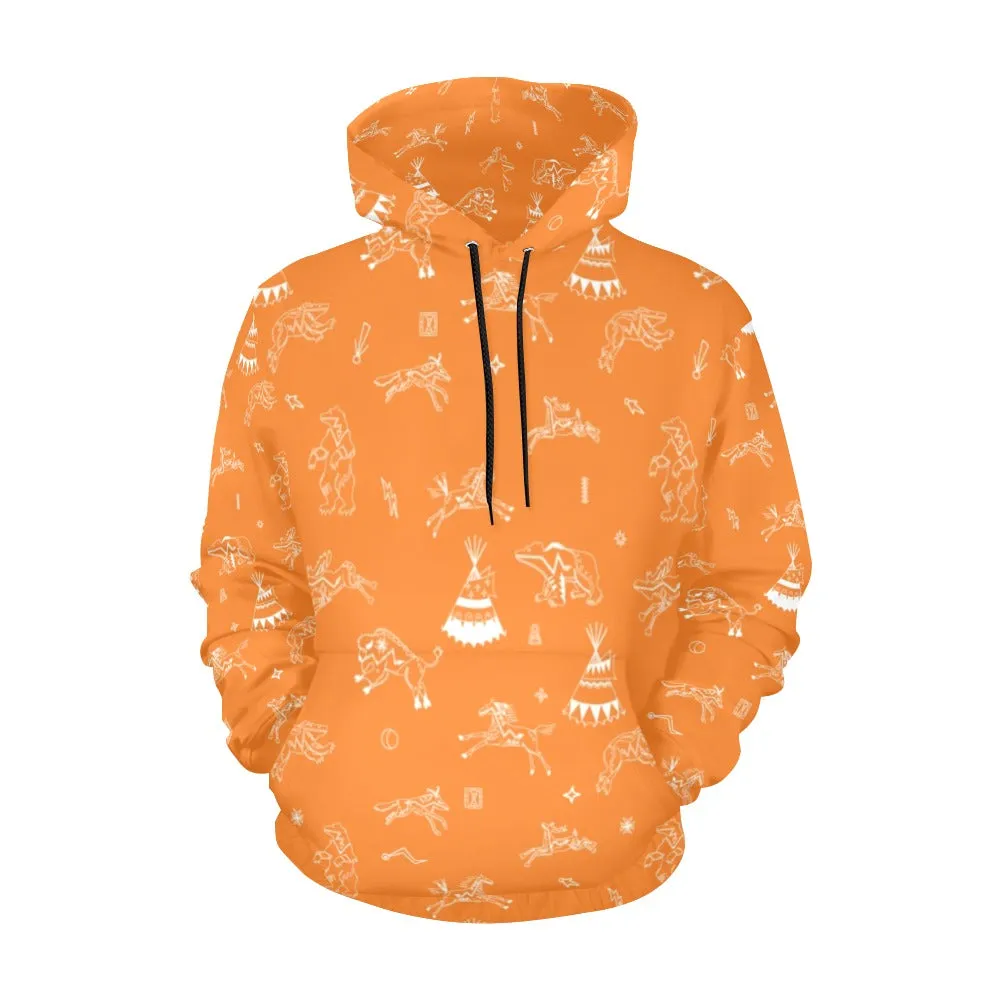 Ledger Dabbles Orange Hoodie for Men (USA Size)