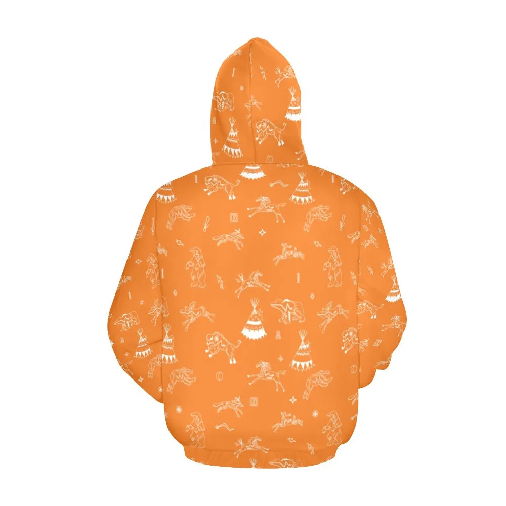 Ledger Dabbles Orange Hoodie for Men (USA Size)