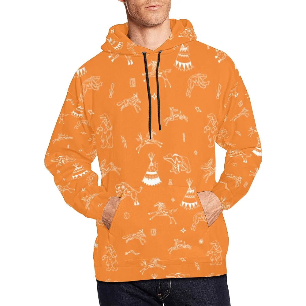 Ledger Dabbles Orange Hoodie for Men (USA Size)