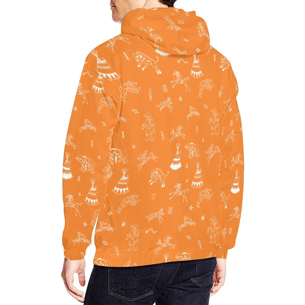 Ledger Dabbles Orange Hoodie for Men (USA Size)