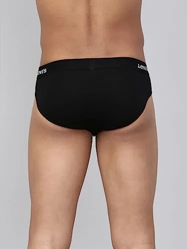 Levi's Men's Cotton Style #009 Neo Regular Fit Solid Brief (Pack of 1) (#009-BRIEF-BLK-P1_Black_L)