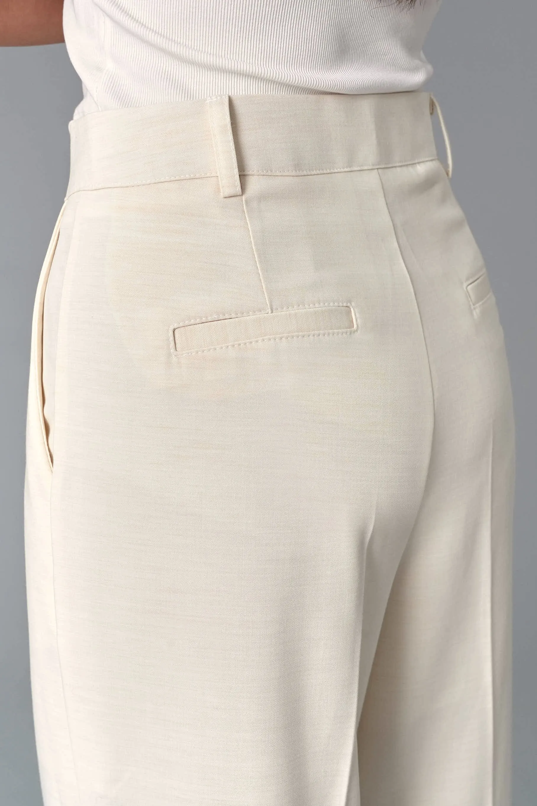 Lillian Pintuck Trousers, Ivory