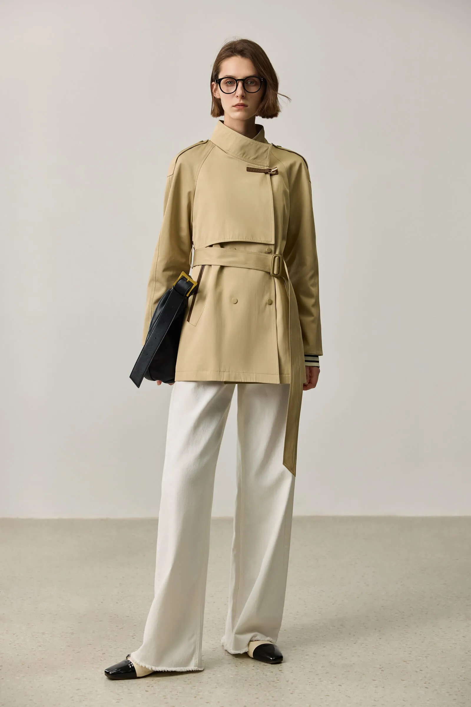 LILY Stand Collar Trench Coat