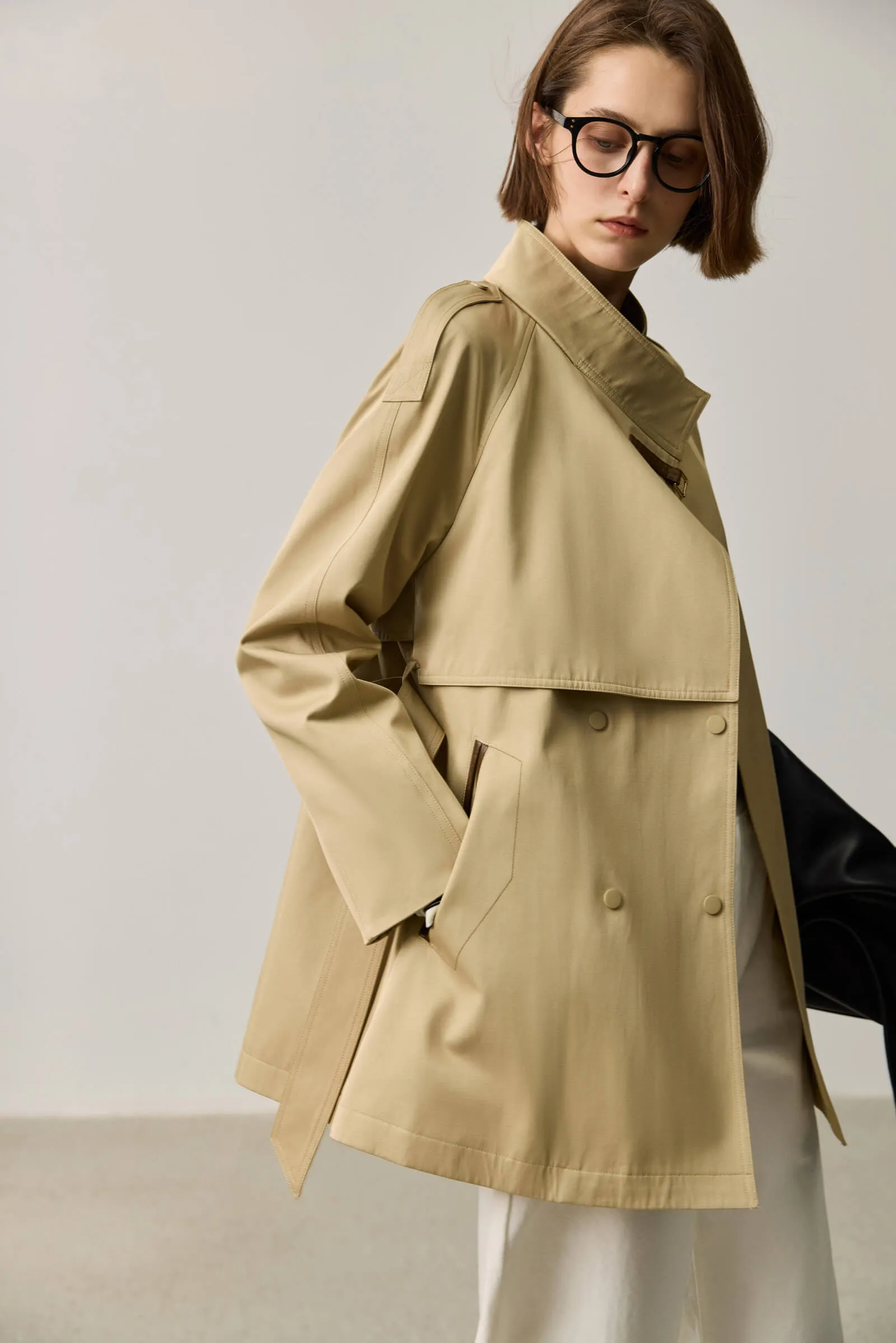 LILY Stand Collar Trench Coat