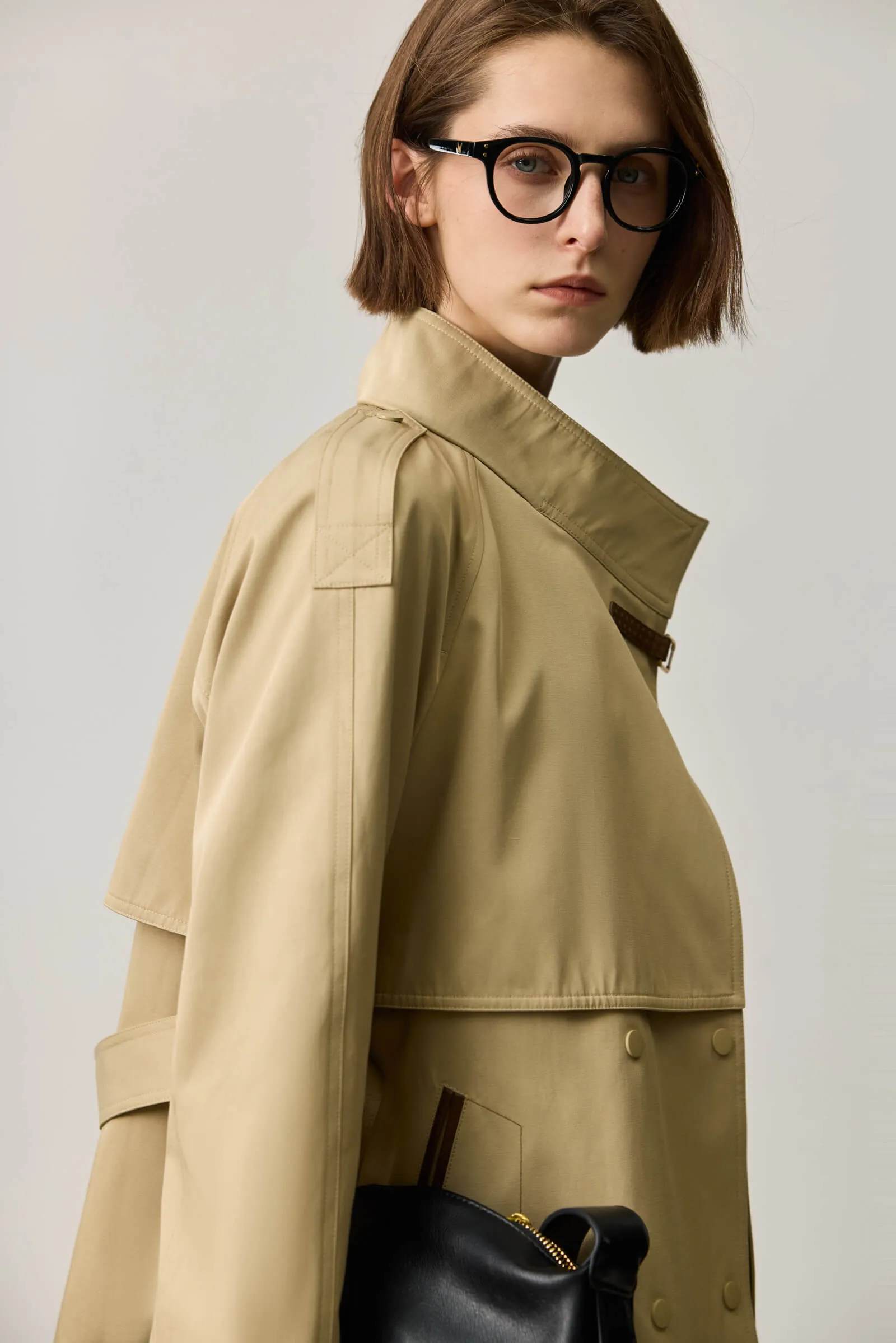 LILY Stand Collar Trench Coat