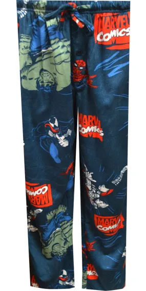 Marvel Comics Hulk Thor Spidey Venom Silky Fleece Lounge Pants