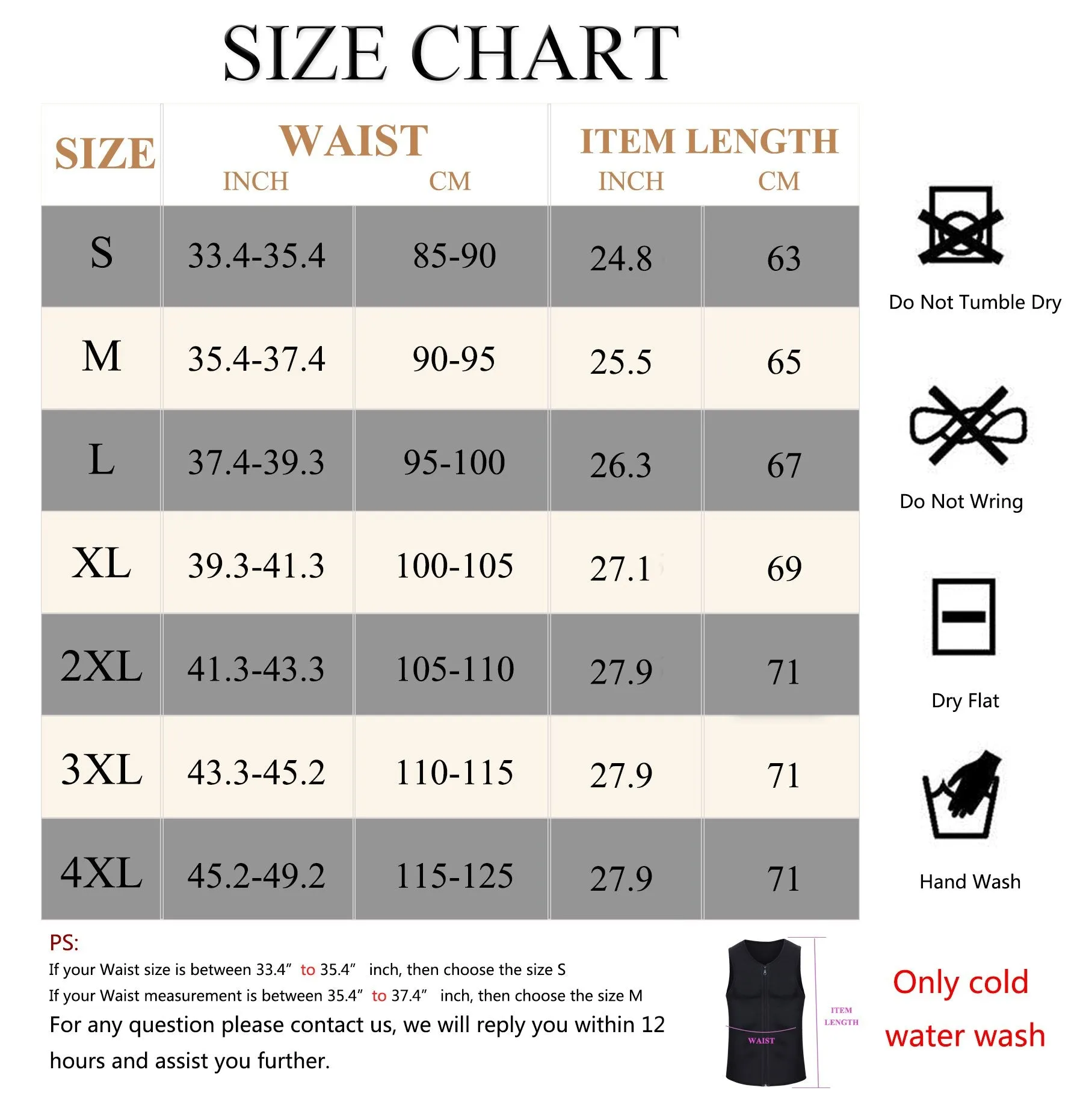 Men Waist Trainer Vest for Weightloss Hot Neoprene Corset Body Shaper Zipper Sauna Tank Top Workout Shirt (L, Black Neoprene Slimming Vest)