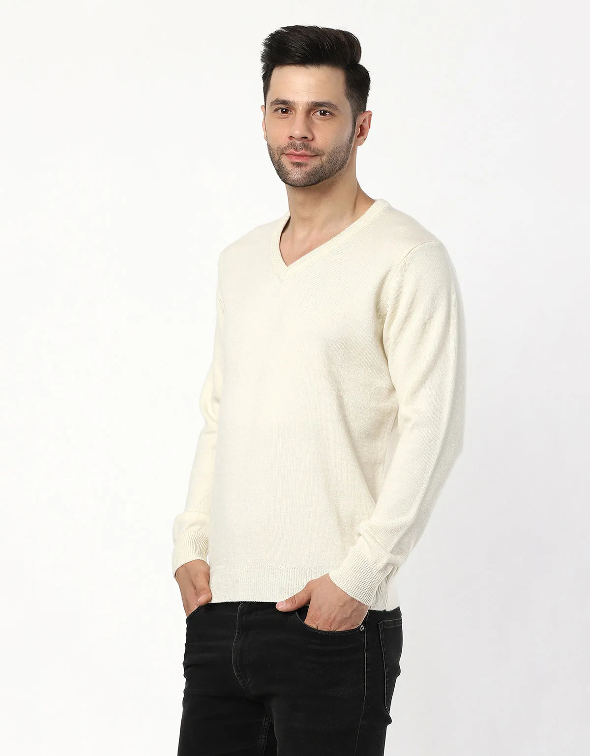 Men Woolen V-Neck Pullover