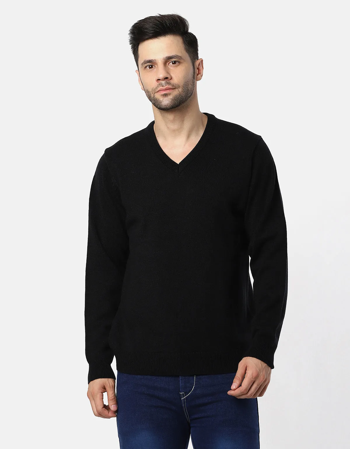 Men Woolen V-Neck Pullover