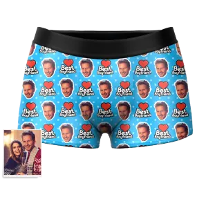 Men's Best Boyfriend Custom Face Boxer Shorts, Custom Underwear For Men