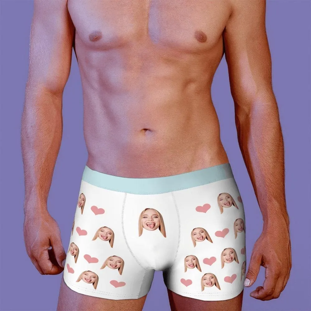 Men's Custom Face Boxer Shorts, Put Face On Underwear-Heart