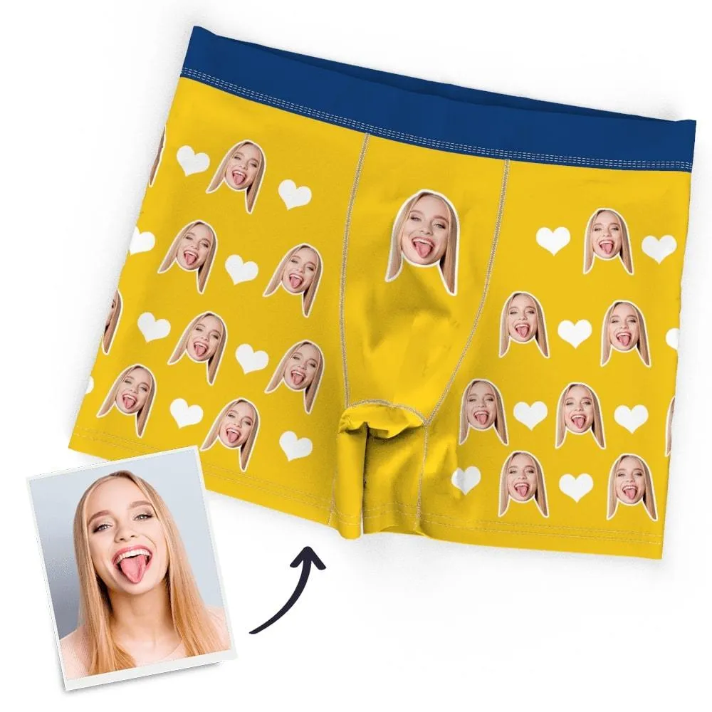 Men's Custom Face Boxer Shorts, Put Face On Underwear-Heart