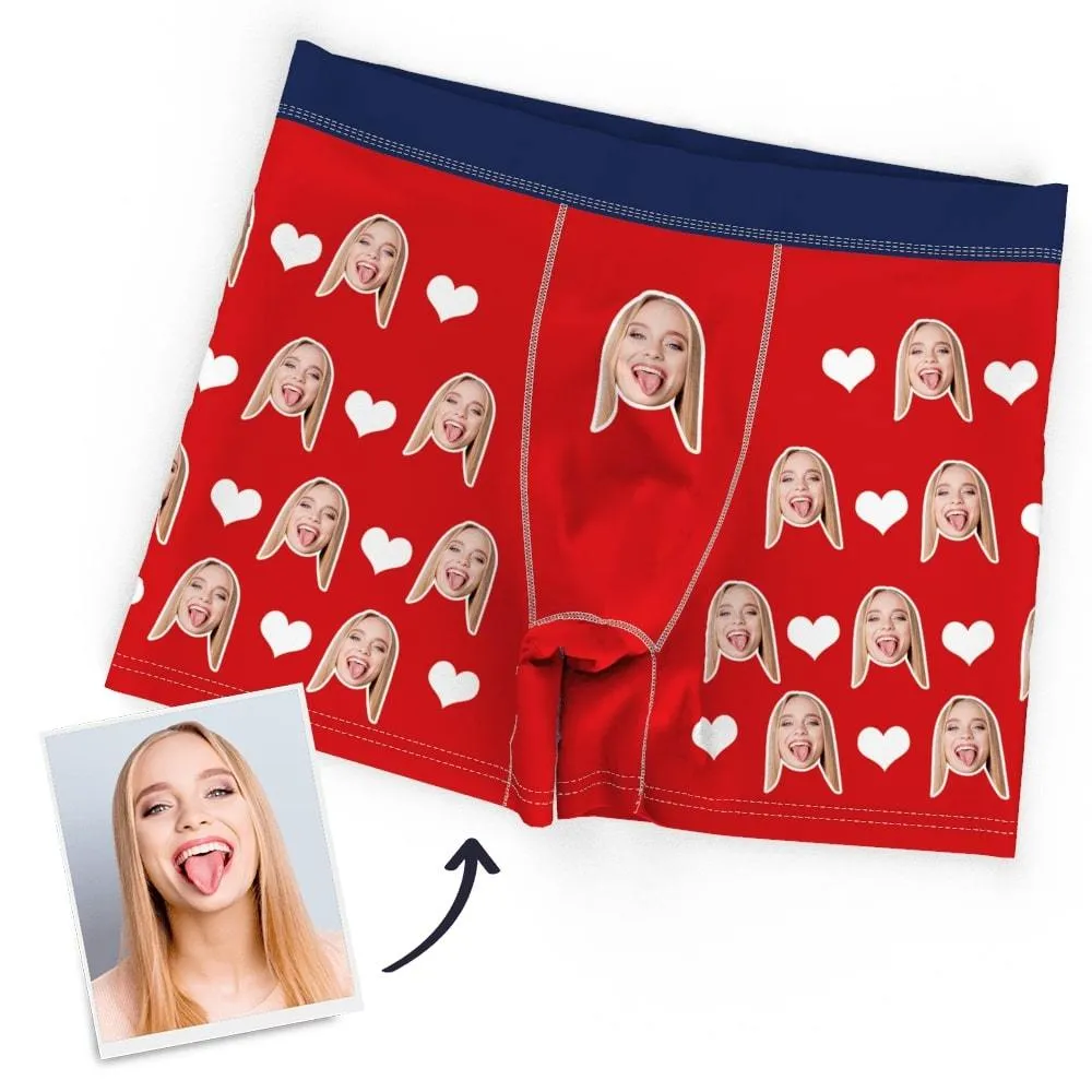 Men's Custom Face Boxer Shorts, Put Face On Underwear-Heart