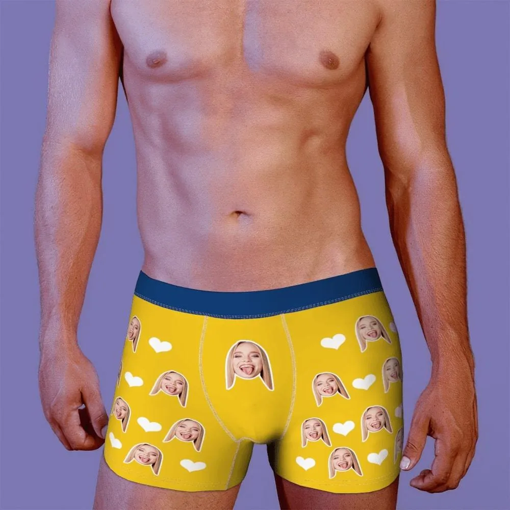 Men's Custom Face Boxer Shorts, Put Face On Underwear-Heart