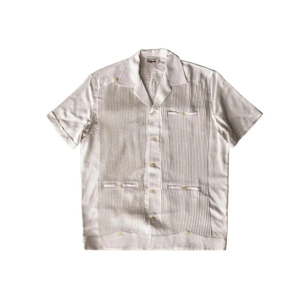 Men's Pleated Line Guayabera Shirt