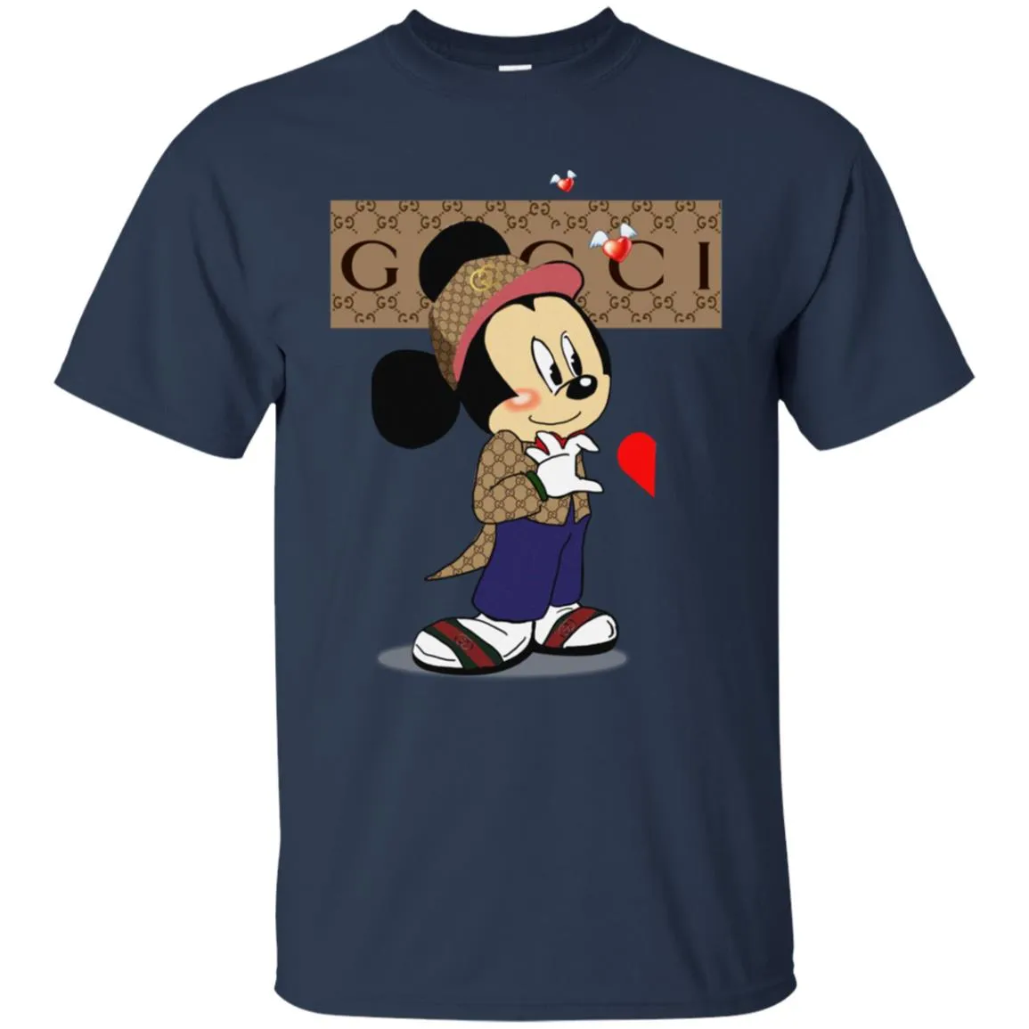 Mickey Mouse Love Couple T-shirt Valentine's Day T-shirt Men Cotton T-Shirt