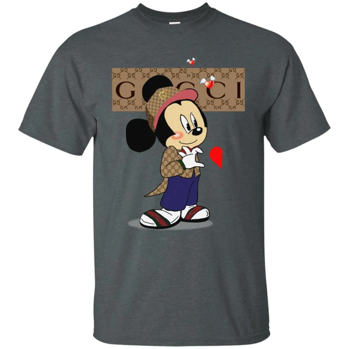 Mickey Mouse Love Couple T-shirt Valentine's Day T-shirt Men Cotton T-Shirt