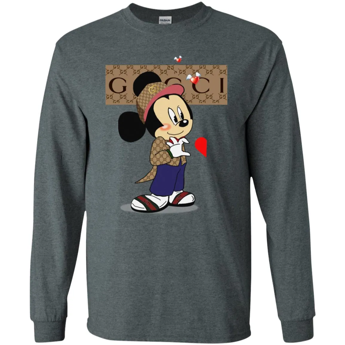 Mickey Mouse Love Couple T-shirt Valentine's Day T-shirt Men Long Sleeve Shirt