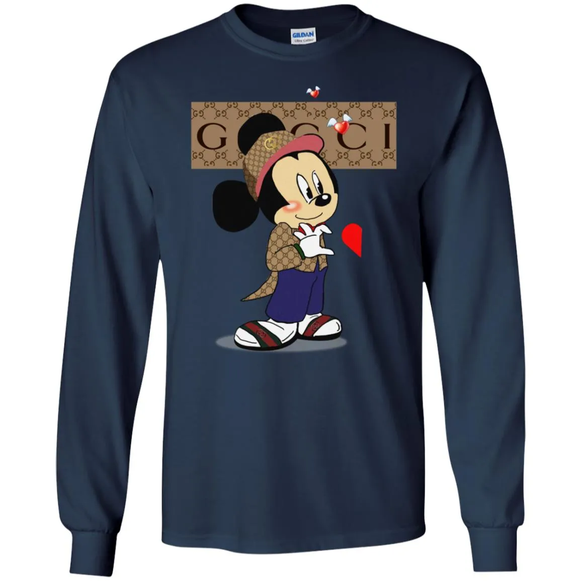 Mickey Mouse Love Couple T-shirt Valentine's Day T-shirt Men Long Sleeve Shirt