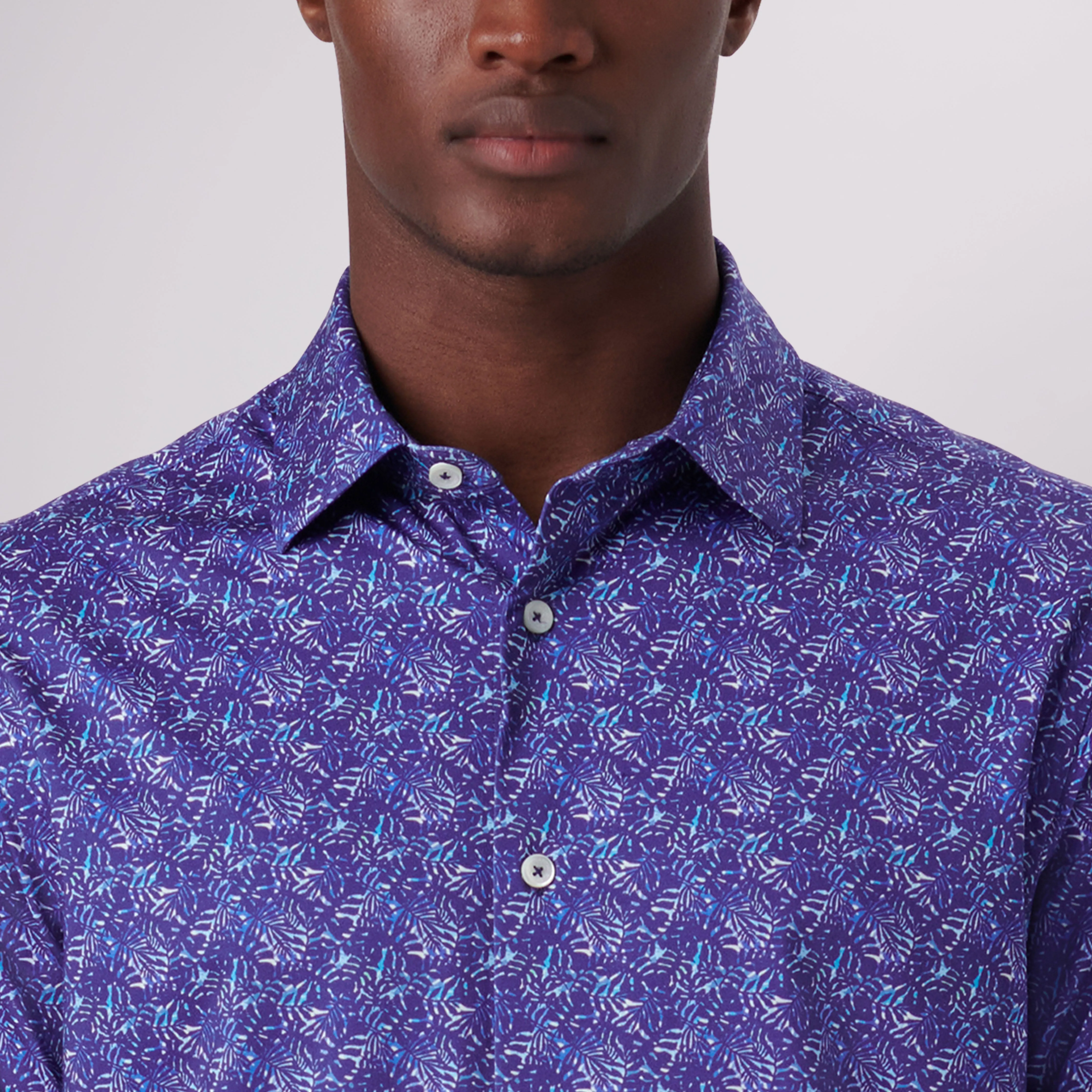 Milo Leaf Print OoohCotton Short Sleeve Shirt