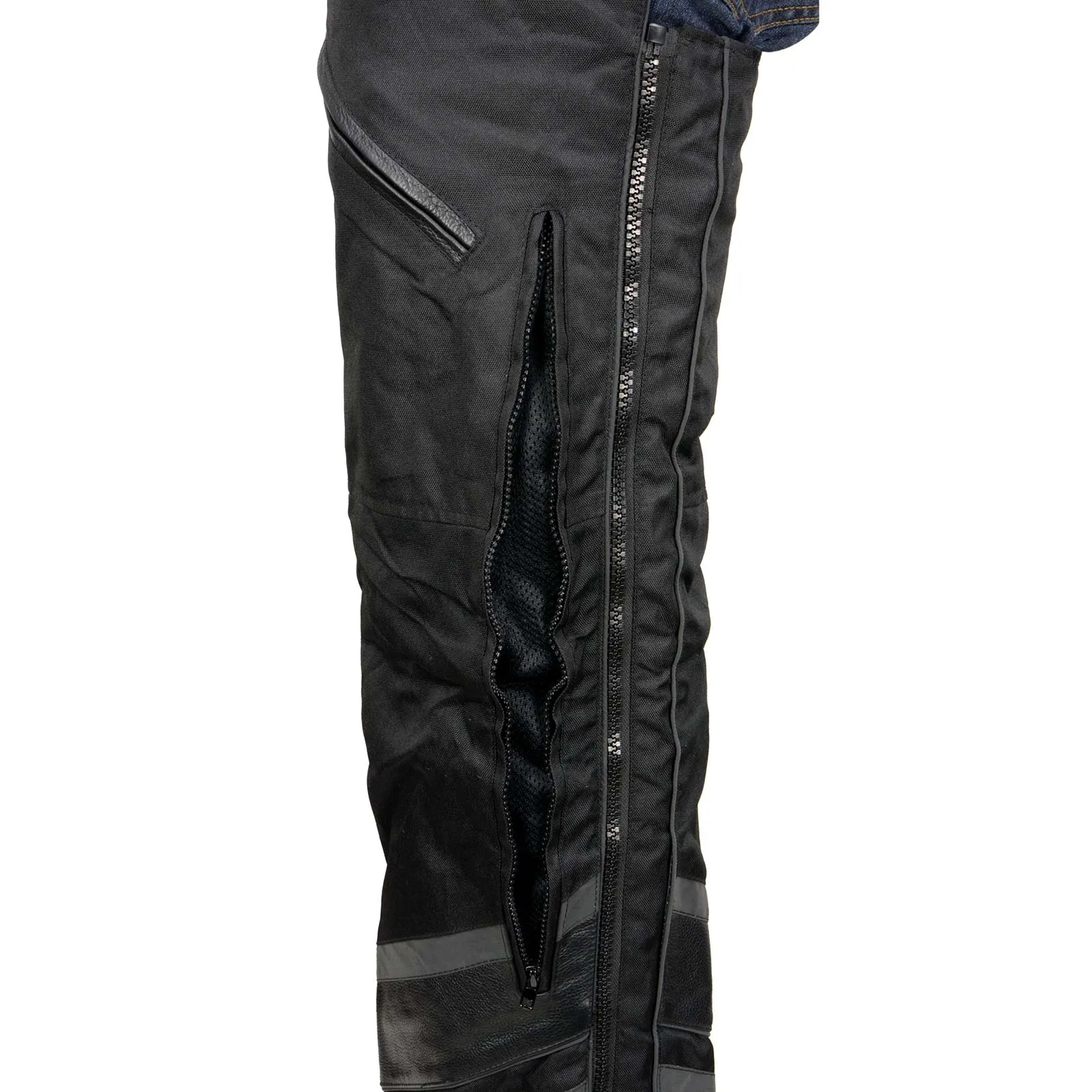 Milwaukee Leather MPM5705 Men's Black Vented Textile Chaps with