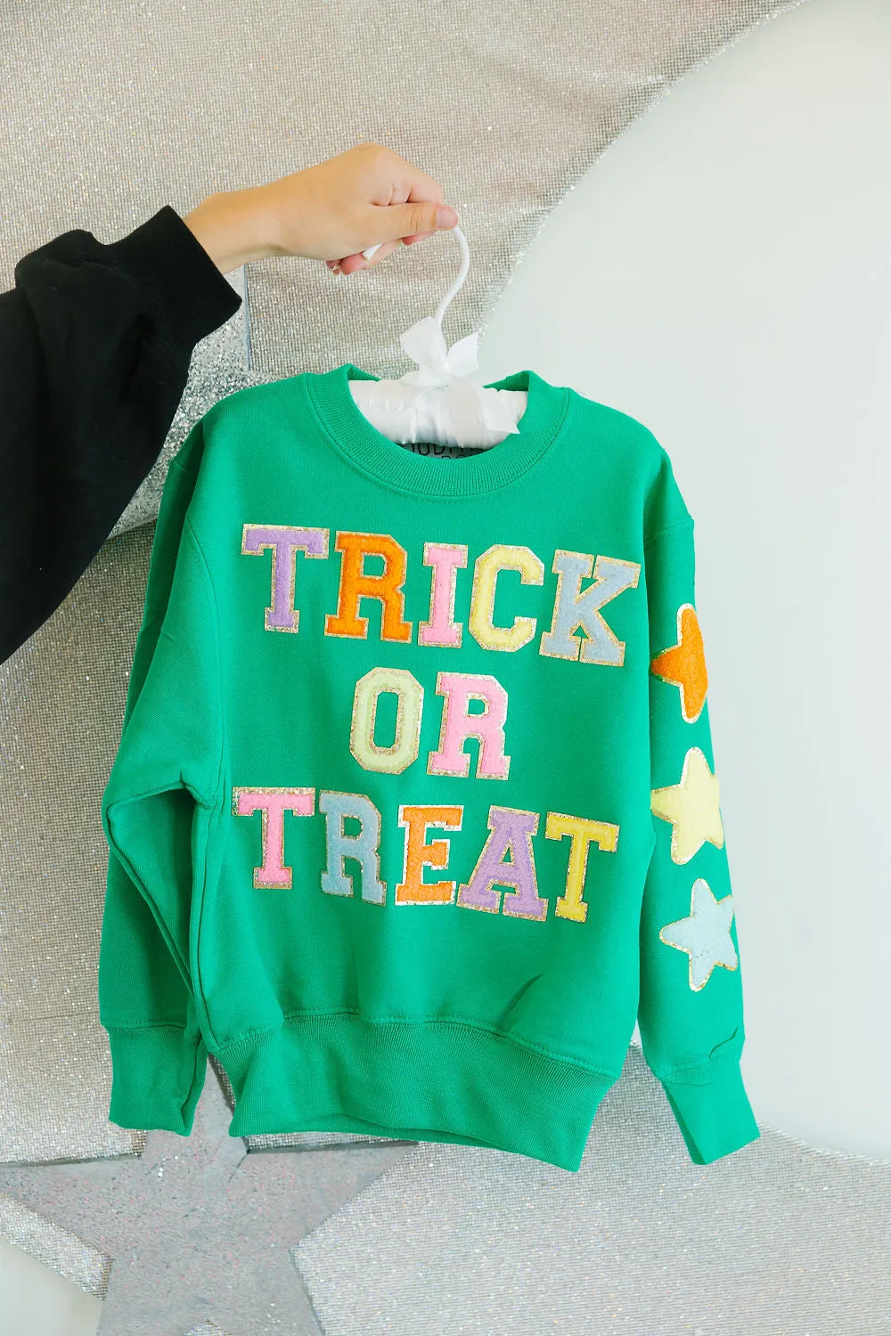 MINI KIDS TRICK OR TREAT GREEN PULLOVER