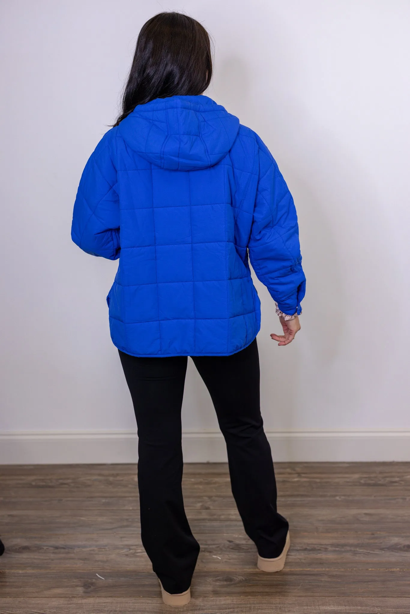 Misty Mornings Blue Puffer Hoodie