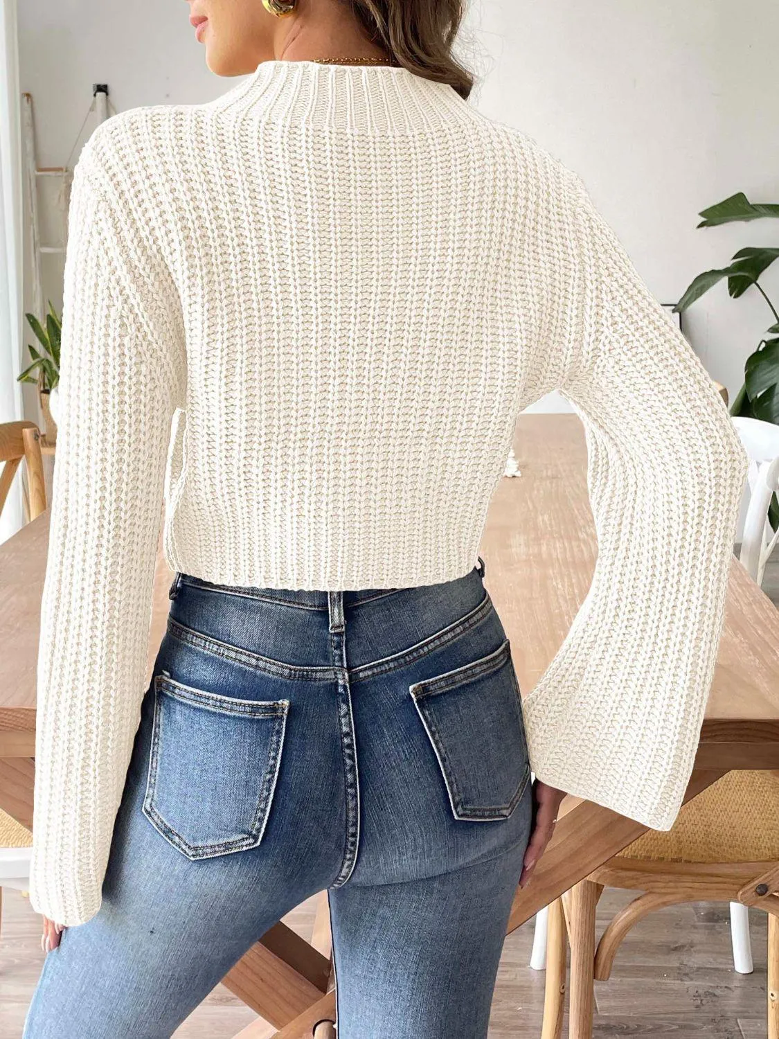 Mock Neck Long Sleeve Sweater