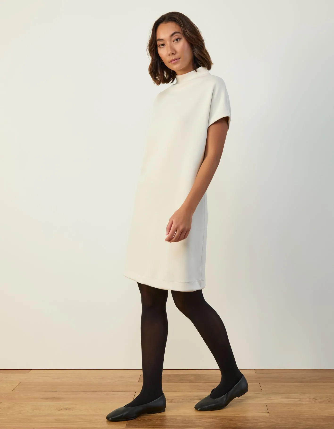 Mock Neck Shift Dress