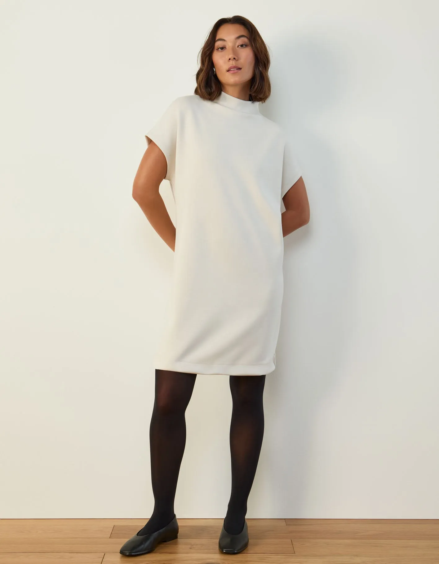 Mock Neck Shift Dress