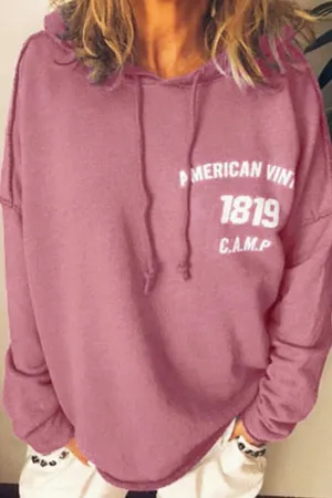 Monogrammed Loose Pullover Hoodie