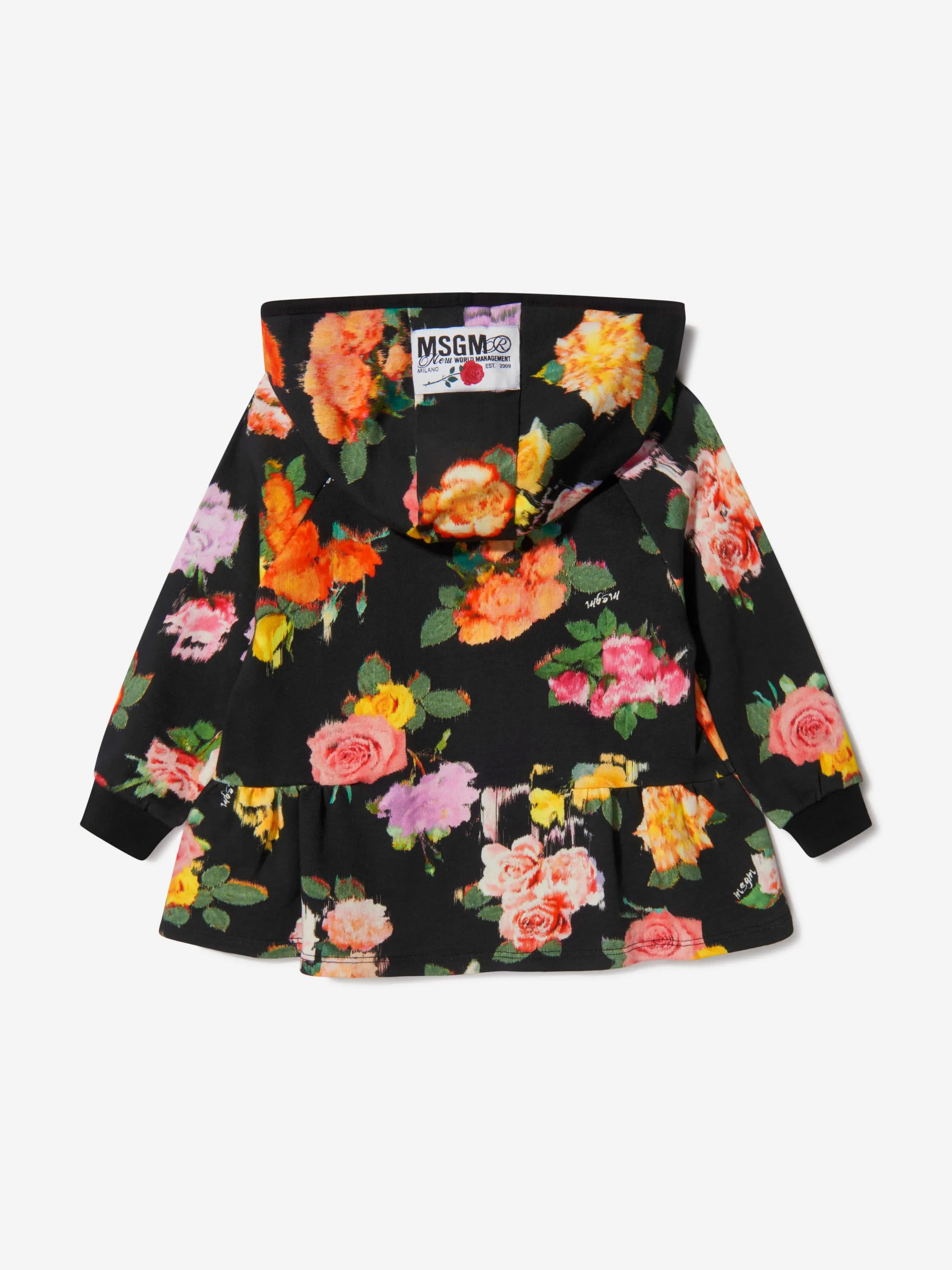 MSGM Baby Girls Floral Print Hooded Sweater Dress