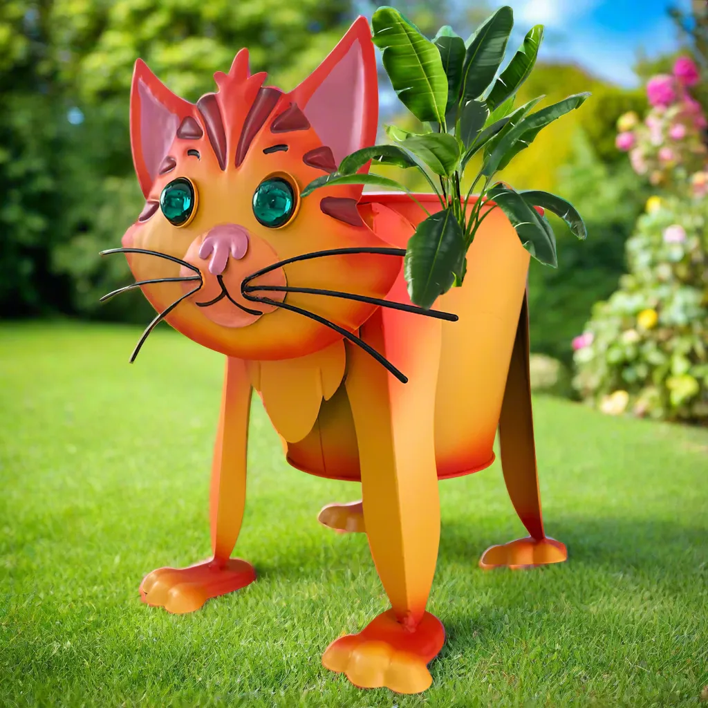 Nodding Head and Tail Cat Plant Holder